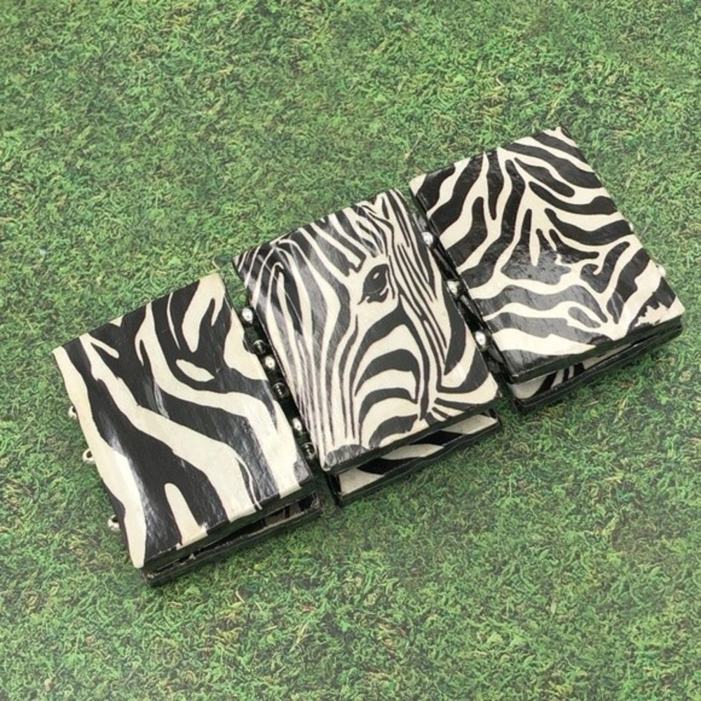 🌼 Zebra Stripe Print Paper Art Stretch Bracelet